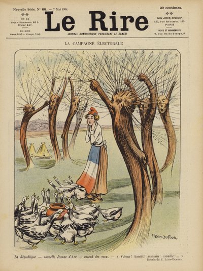 La campagna elettorale. Illustrazione per Le Rire da Emilien Leon Jean Dufour
