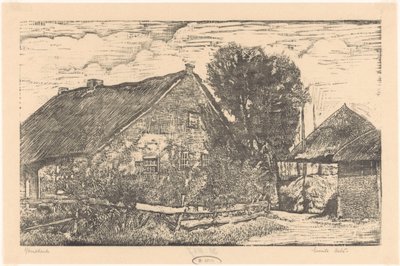 Fattoria con fienile da Emilius Wilhelmus Dehé (signed by artist)