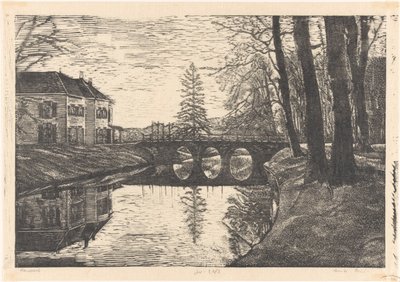 Vecchio cortile a Bergen da Emilius Wilhelmus Dehé (signed by artist)