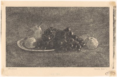 Piatto con uva e altra frutta da Emilius Wilhelmus Dehé (signed by artist)