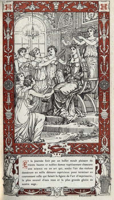 Balletto nel castello di Fontainebleau durante il quale le dame della corte di re Enrico II (1519 - 1559) rappresentano ciascuna una scienza o un
