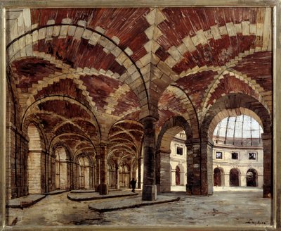 Vista interna della vecchia sala del grano da Emmanuel Lansyer
