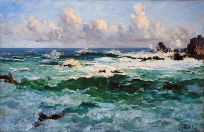 Ouessant, Mare in tempesta tra il semaforo e la tromba da Emmanuel Lansyer