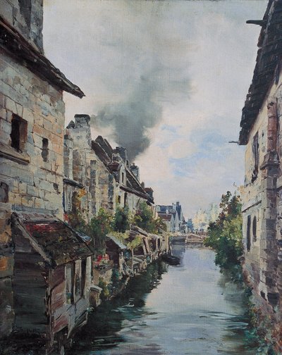 Il Canale di Beaulieu, vista del ponte sulla strada da Loches a Beaulieu. 1891 da Emmanuel Lansyer