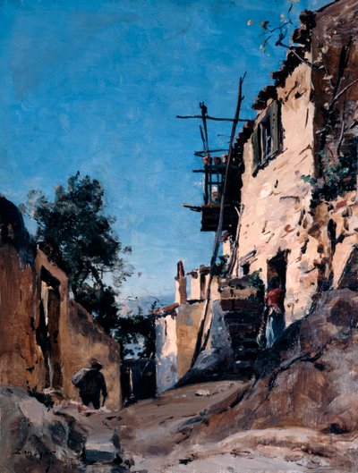 La città vecchia sotto il cimitero, Mentone, 1890 da Emmanuel Lansyer