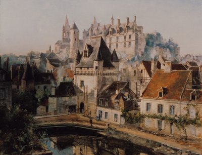 Il castello di Loches e la Porta dei Cordeliers, vista presa dal filatoio da Emmanuel Lansyer