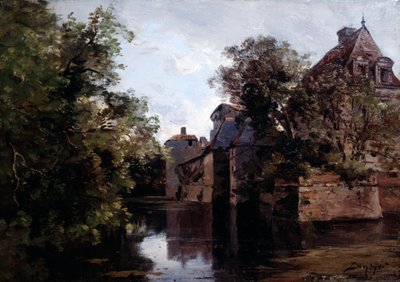 Veduta di un castello costruito sotto Luigi XIII, Saint Loup, 1882 da Emmanuel Lansyer