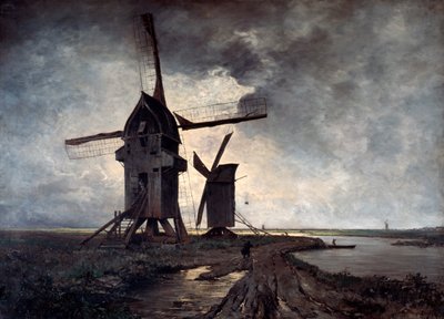 Mulini a vento del paesaggio circostante di Lille, 1877 da Emmanuel Lansyer