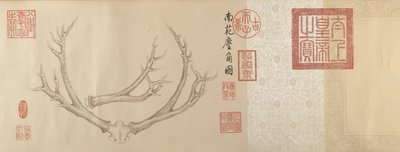 Due dipinti di corna di cervo da Emperor Qianlong