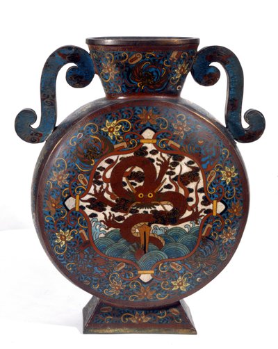 Vaso cinese in smalto cloisonné, periodo Manchu da Empress Cixi Manchu Chinese
