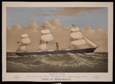 Inman Line, La nave a vapore City of Montreal della Liverpool, New York & Philadelphia Steam Ship Company da Endicott Endicott