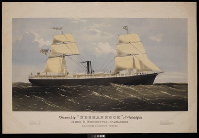 Vapore Neshannock di Filadelfia. James H Winchester, Comandante. E A Souder & Company, Proprietari da Endicott Endicott