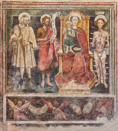 Madonna del Rosario e Santi, parete destra della navata da Enea Salmeggia