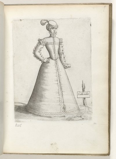 Donna sposata dalla Francia, vestita secondo la moda ca. 1550 da Enea Vico
