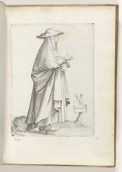 Donna in abiti spagnoli, ca. 1550 (Diversarum gentium nostrae aetatis habitus) da Enea Vico