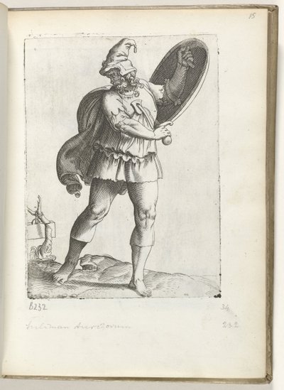 Guerriero spagnolo ca. 1550 (serie: Diversarum gentium nostrae aetatis habitus) da Enea Vico