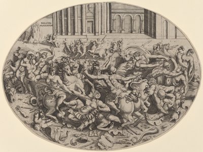La battaglia delle Amazzoni (recto) da Enea Vico