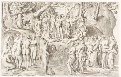 La disputa tra le Muse e le figlie di Pierio sul Parnaso da Enea Vico