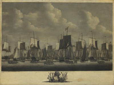 La flotta che lascia il porto di Vlissingen, 1804 da Engel Hoogerheyden