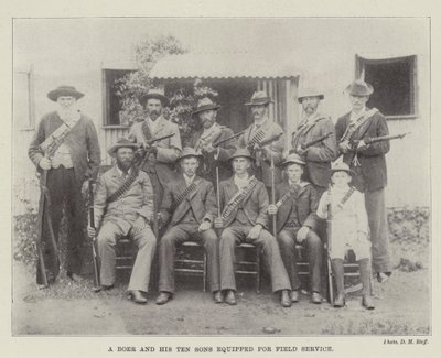 Un boero e i suoi dieci figli equipaggiati per il servizio sul campo da English Photographer