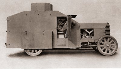 Autoblindo britannica durante la Prima Guerra Mondiale, da The Illustrated War News, 1915 da English Photographer