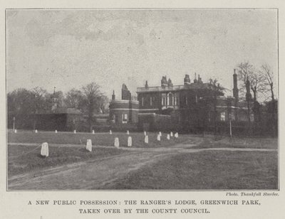 Una nuova proprietà pubblica, il Rangers Lodge, Greenwich Park, preso in consegna dal Consiglio della Contea da English Photographer