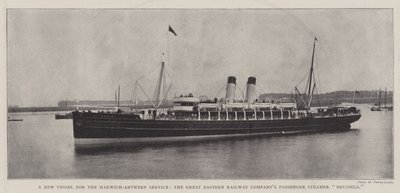 Una nuova nave per il servizio Harwich-Anversa, il traghetto passeggeri Brussels della Great Eastern Railway Company da English Photographer