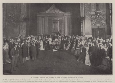 Una presentazione al signor Seddon da parte dei coloni neozelandesi a Londra da English Photographer