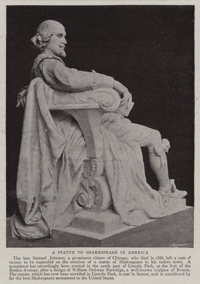 Una statua di Shakespeare in America da English Photographer
