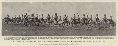 Una truppa delle Second Dragoon Guards (Scots Greys) in una giornata di campo che carica al galoppo da English Photographer