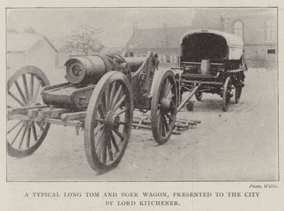 Un tipico Long Tom e un carro boero, presentato alla città da Lord Kitchener da English Photographer