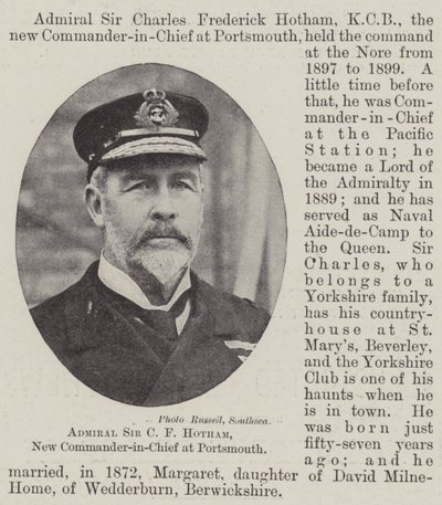 Ammiraglio Sir C F Hotham, nuovo Comandante in Capo a Portsmouth da English Photographer