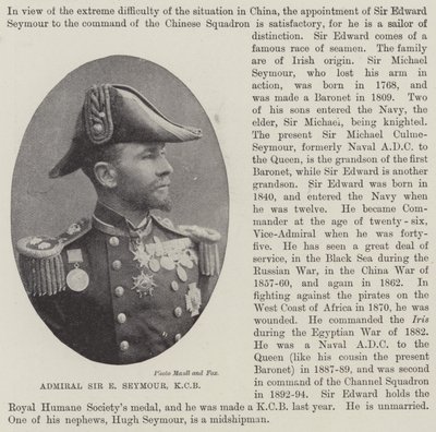 Ammiraglio Sir E Seymour, KCB da English Photographer