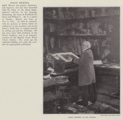 Adolf Menzel nel suo Studio da English Photographer