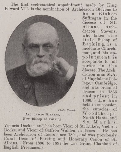 Arcidiacono Stevens, nuovo Vescovo di Barking da English Photographer
