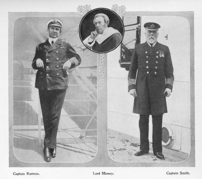 Arthur Henry Rostron, capitano della RMS Carpathia che ha salvato i sopravvissuti del Titanic (sinistra), Lord Mersey che ha presieduto la Commissione d
