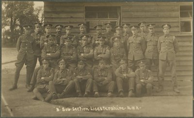 B Sottosezione, Leicestershire Royal Horse Artillery, in campo di addestramento a Diss, 1914-18 da English Photographer