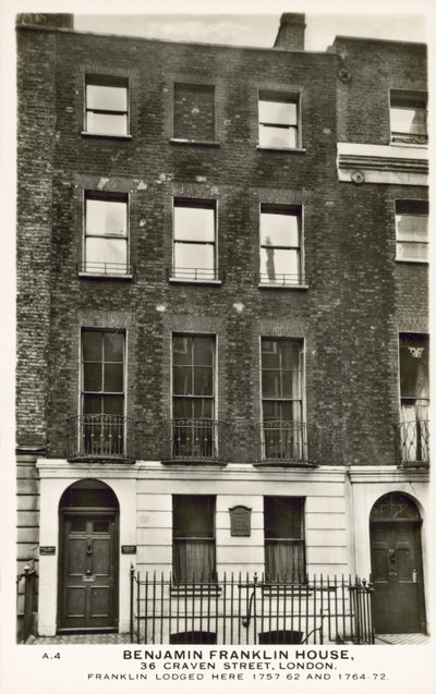 Casa di Benjamin Franklin, Craven Street, Londra da English Photographer