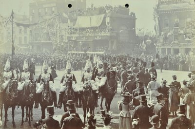 Tunnel di Blackwall: cerimonia di apertura con il Principe di Galles, futuro Re Edoardo VII, e la Principessa Alessandra, 1897 da English Photographer