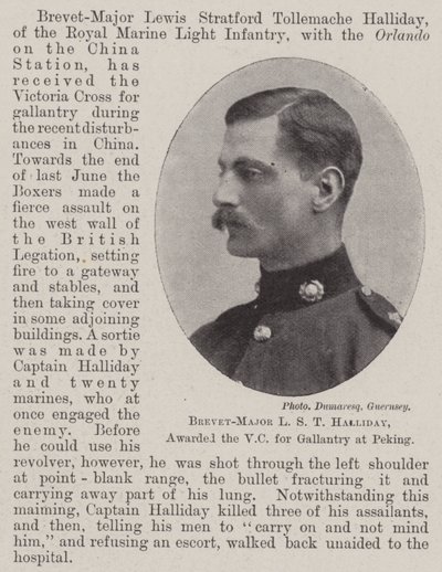 Brevet-Maggiore L S T Halliday, insignito della VC per il coraggio a Pechino da English Photographer