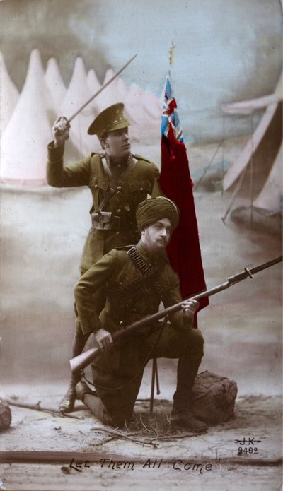 Soldati britannici e indiani, Prima Guerra Mondiale da English Photographer