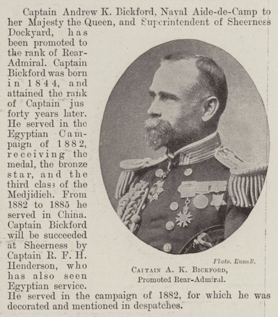 Capitano A K Bickford, promosso contrammiraglio da English Photographer