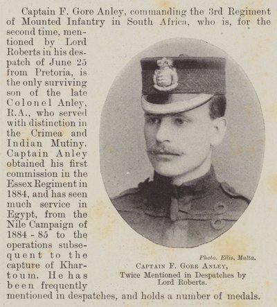 Capitano F Gore Anley, menzionato due volte nei dispacci di Lord Roberts da English Photographer