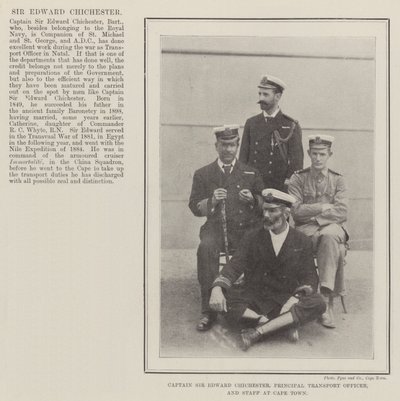 Capitano Sir Edward Chichester, ufficiale principale dei trasporti, e lo staff a Città del Capo da English Photographer