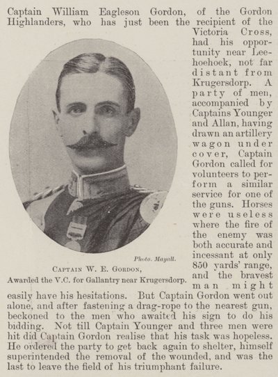Capitano W E Gordon, premiato con la VC per il coraggio vicino a Krugersdorp da English Photographer