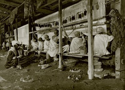 Tessitura di tappeti in India da English Photographer