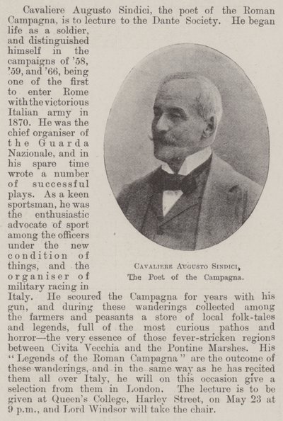 Cavaliere Augusto Sindici, il poeta della Campagna da English Photographer