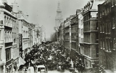 Cheapside, guardando a est verso Bow Church, Città di Londra, 1880 da English Photographer