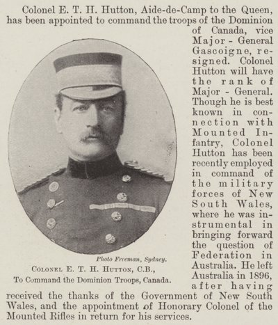 Il Colonnello E T H Hutton, CB, a comandare le Truppe del Dominio, Canada da English Photographer