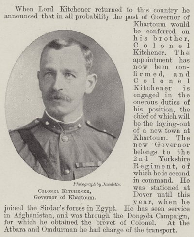 Colonnello Kitchener, governatore di Khartoum da English Photographer